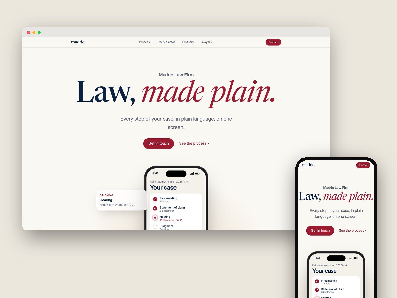 Madde Law Firm: Modern design: homepage