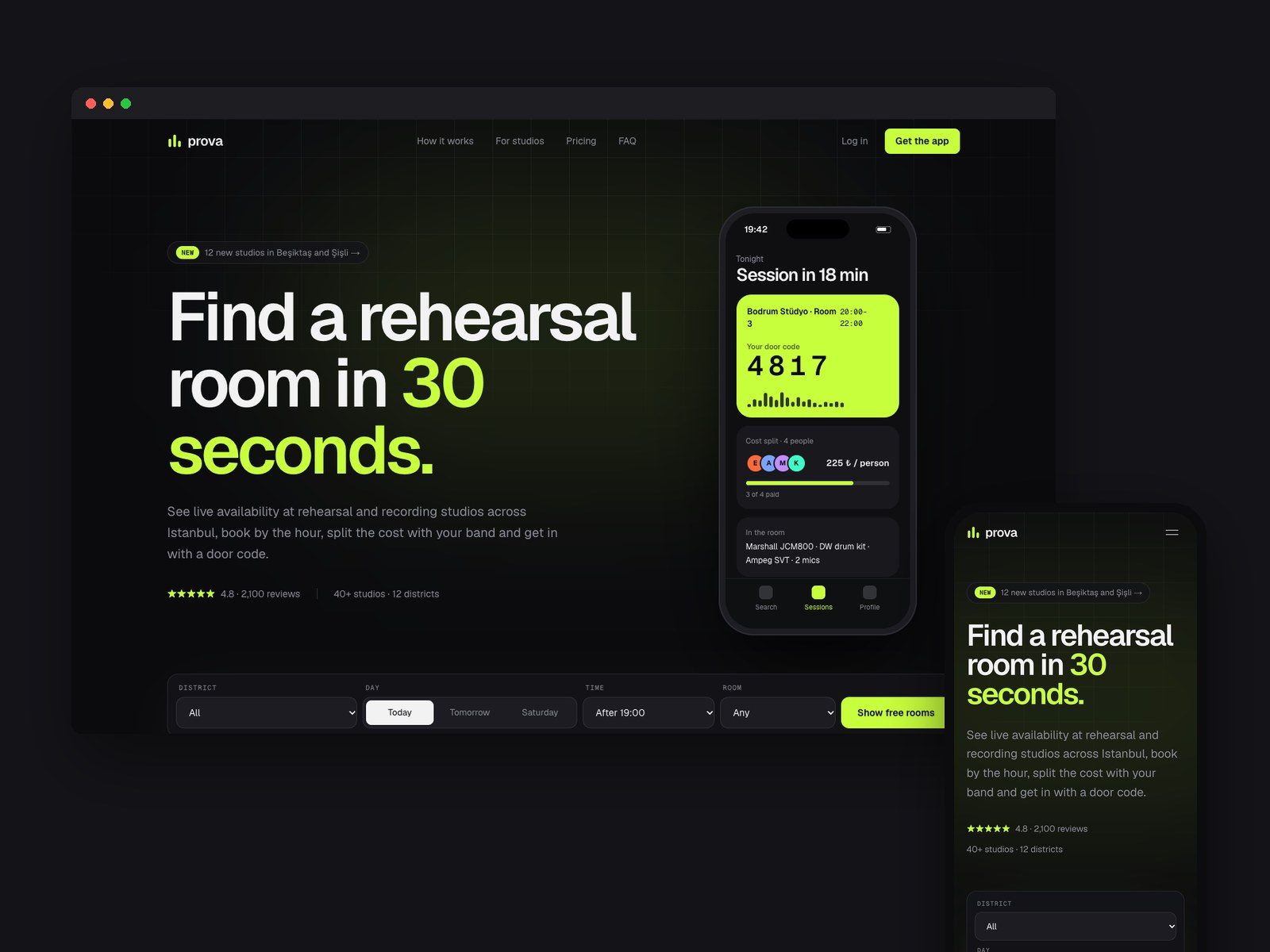 Prova: Homepage: desktop and mobile