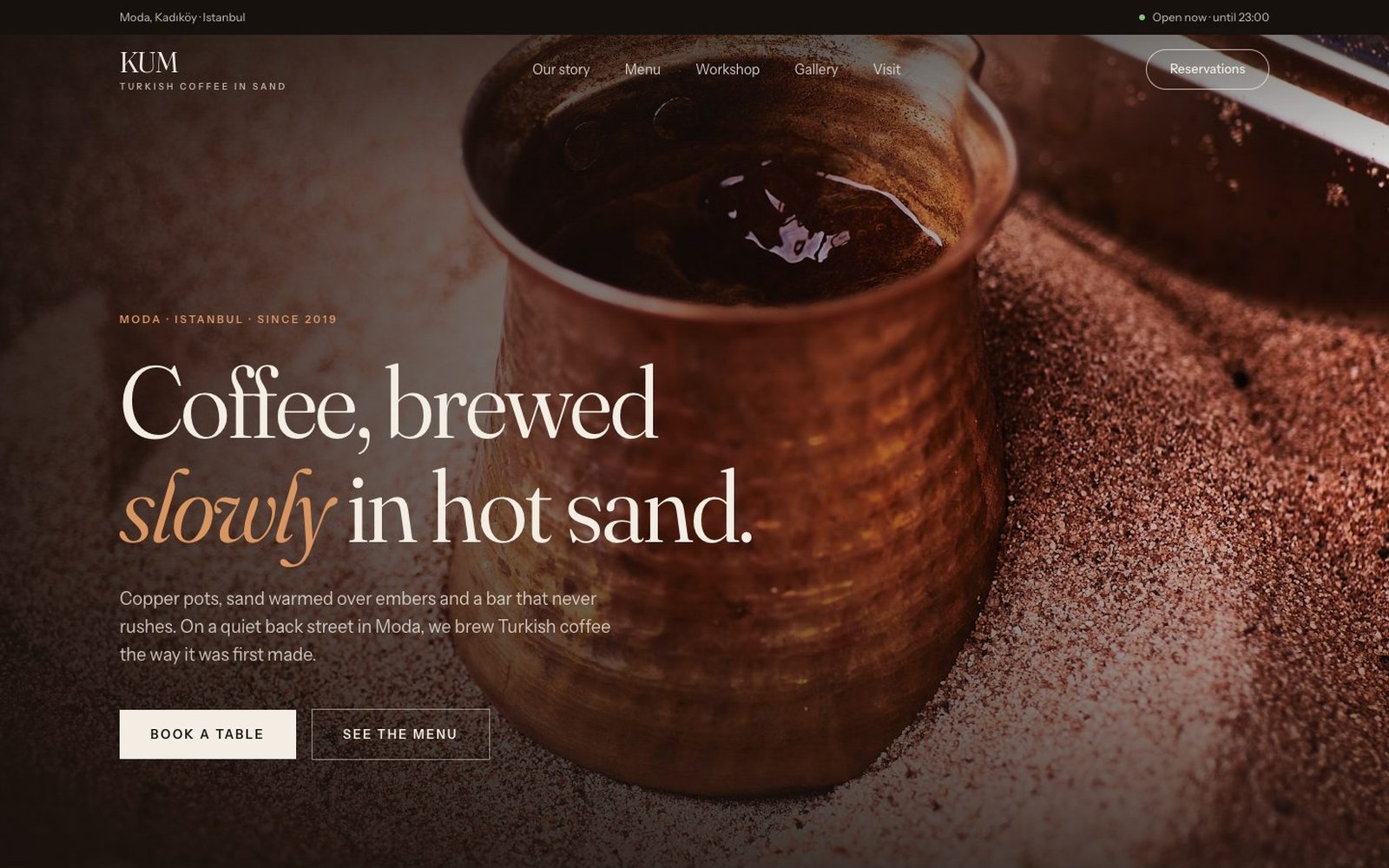 Kum Turkish coffee house website