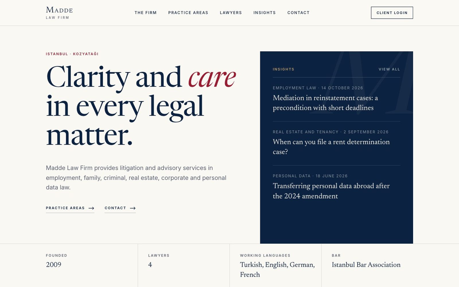 Madde Law Firm website